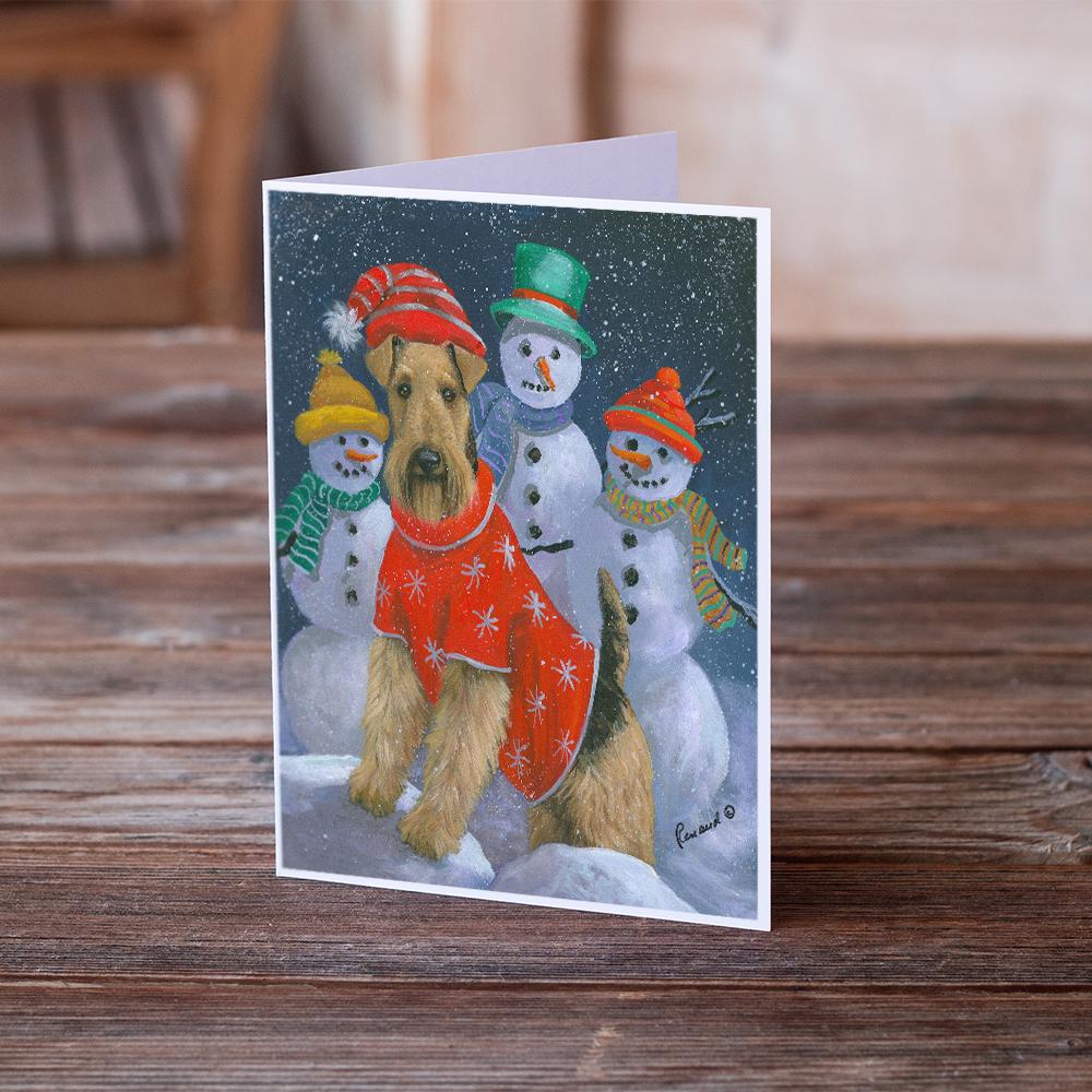 Buy this Airedale Snowpeople Christmas Greeting Cards and Envelopes Pack of 8