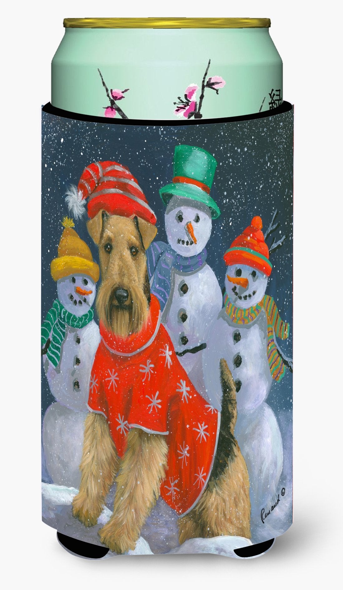 Airedale Snowpeople Christmas Tall Boy Hugger PPP3005TBC by Caroline&#39;s Treasures