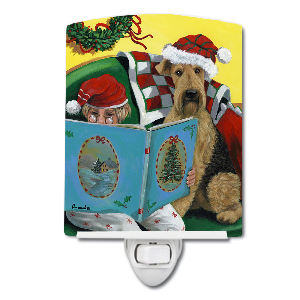 Airedale Storybook Tails Christmas Ceramic Night Light PPP3006CNL - the-store.com