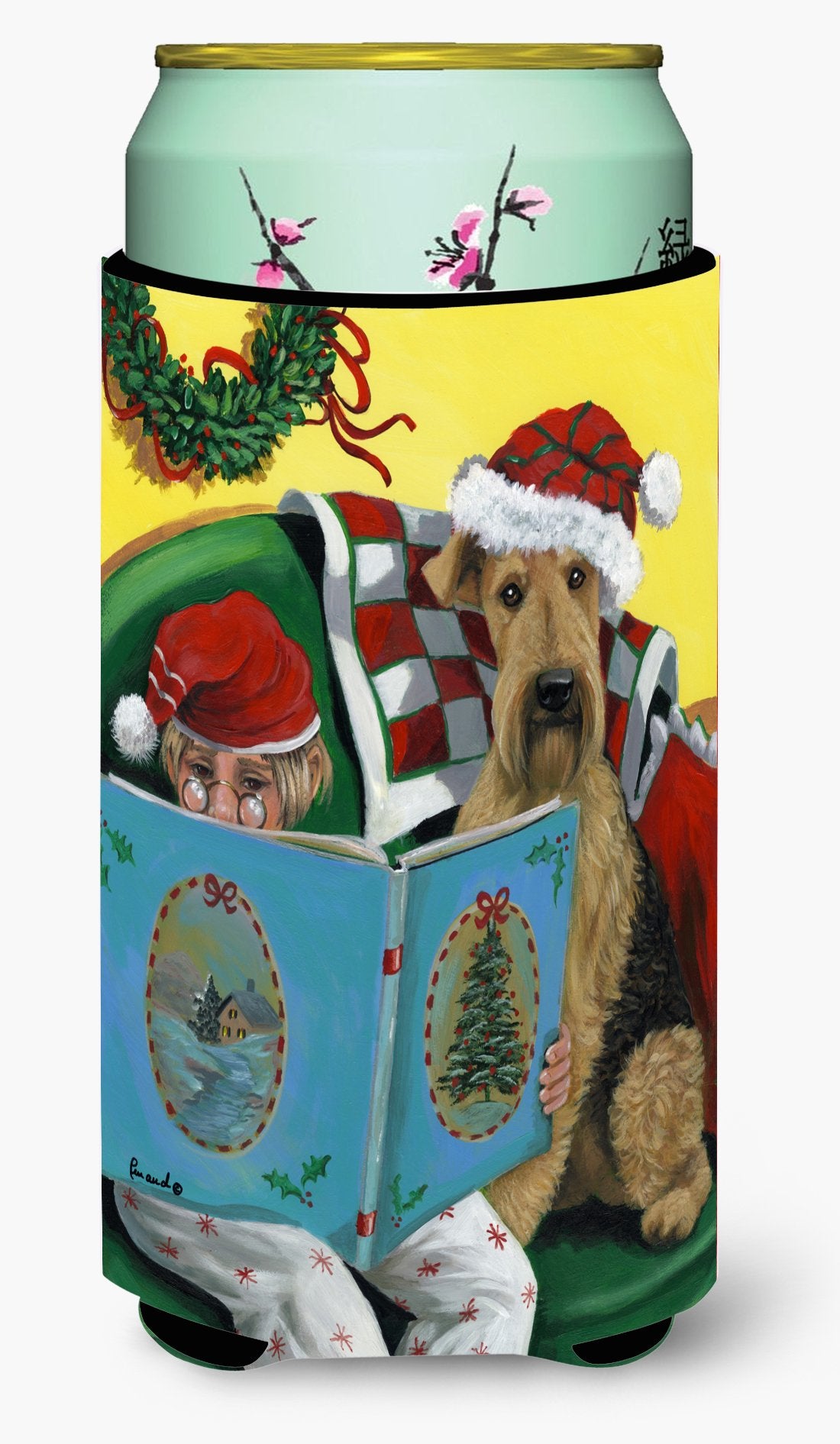 Airedale Storybook Tails Christmas Tall Boy Hugger PPP3006TBC by Caroline&#39;s Treasures