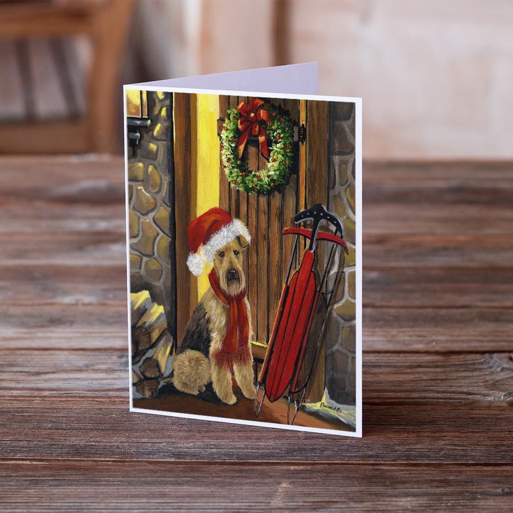 Airedale Welcome Home Christmas Greeting Cards and Envelopes Pack of 8 - the-store.com