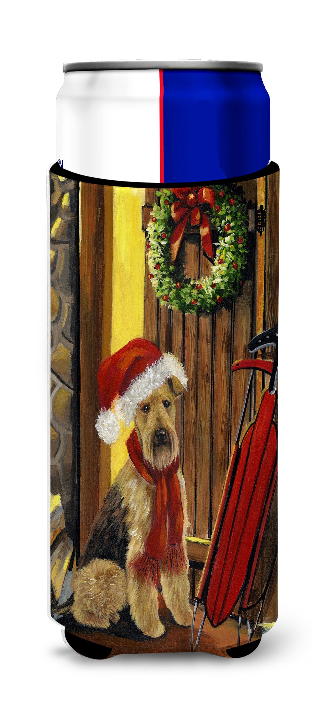 Airedale Welcome Home Christmas Ultra Hugger for slim cans PPP3007MUK