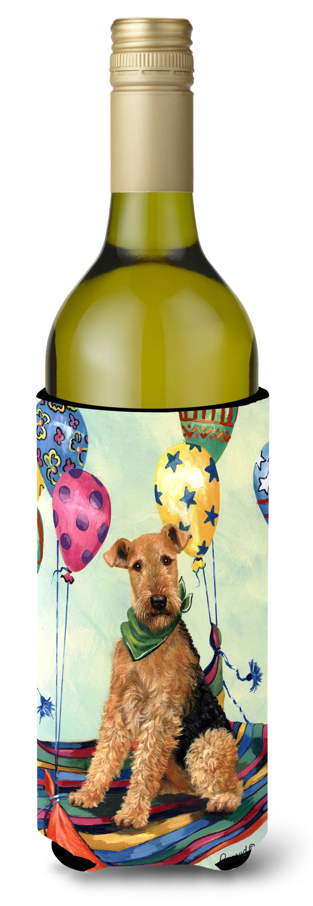 Airedale High Flyer Wine Bottle Hugger PPP3008LITERK by Caroline&#39;s Treasures
