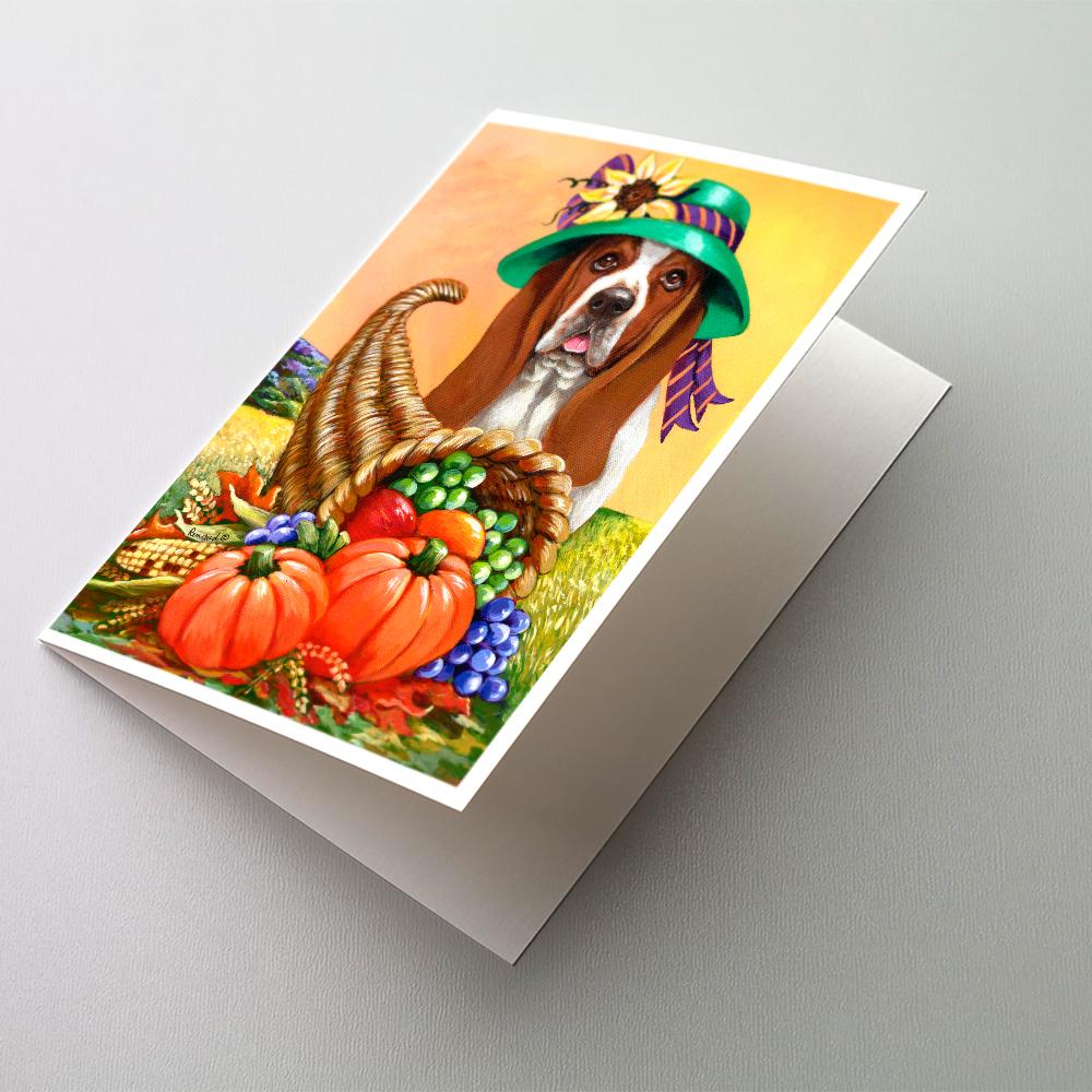 Buy this Basset Hound Autumn Greeting Cards and Envelopes Pack of 8