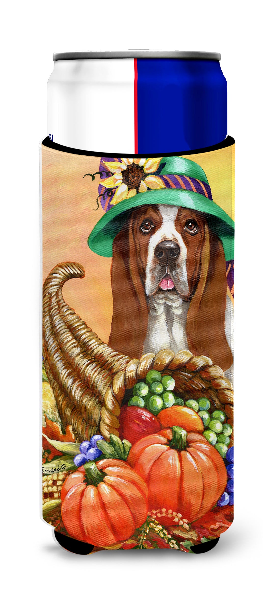 Basset Hound Autumn Ultra Hugger for slim cans PPP3010MUK  the-store.com.
