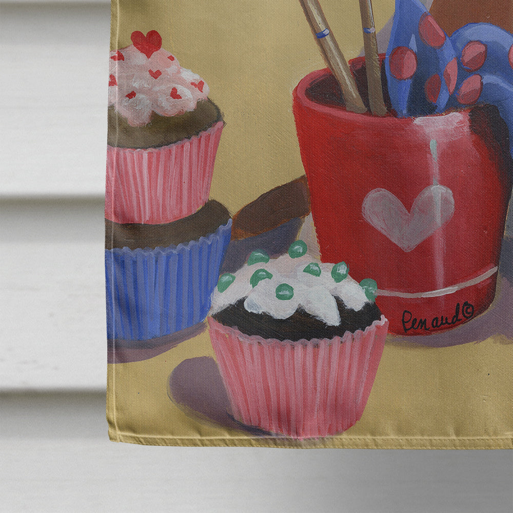 Basset Hound Cupcake Hound Flag Canvas House Size PPP3011CHF