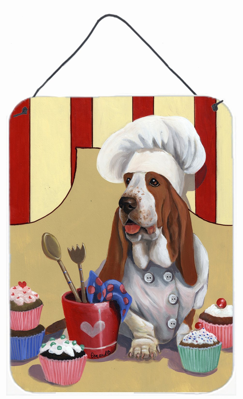 Buy this Basset Hound Cupcake Hound Wall or Door Hanging Prints PPP3011DS1216