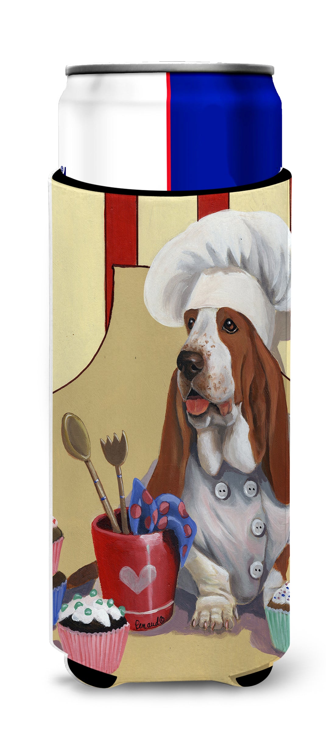 Basset Hound Cupcake Hound Ultra Hugger for slim cans PPP3011MUK  the-store.com.