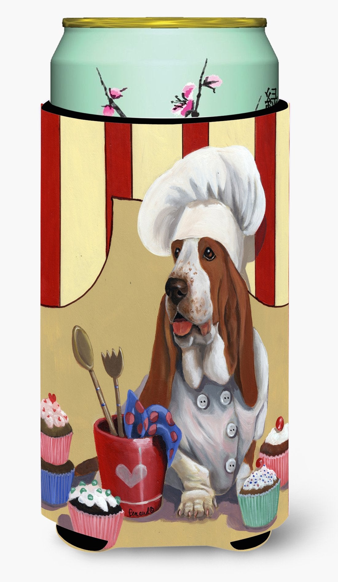 Basset Hound Cupcake Hound Tall Boy Hugger PPP3011TBC by Caroline&#39;s Treasures
