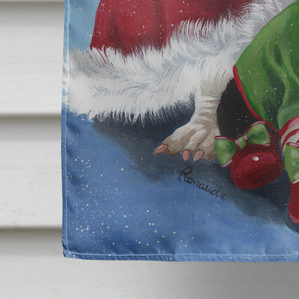 Basset Hound Santa Christmas Flag Canvas House Size PPP3012CHF