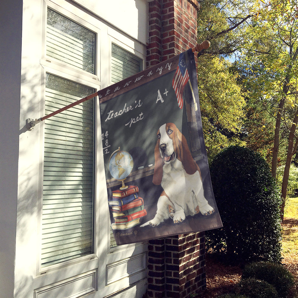 Basset Hound Teacher's Pet Flag Canvas House Size PPP3013CHF