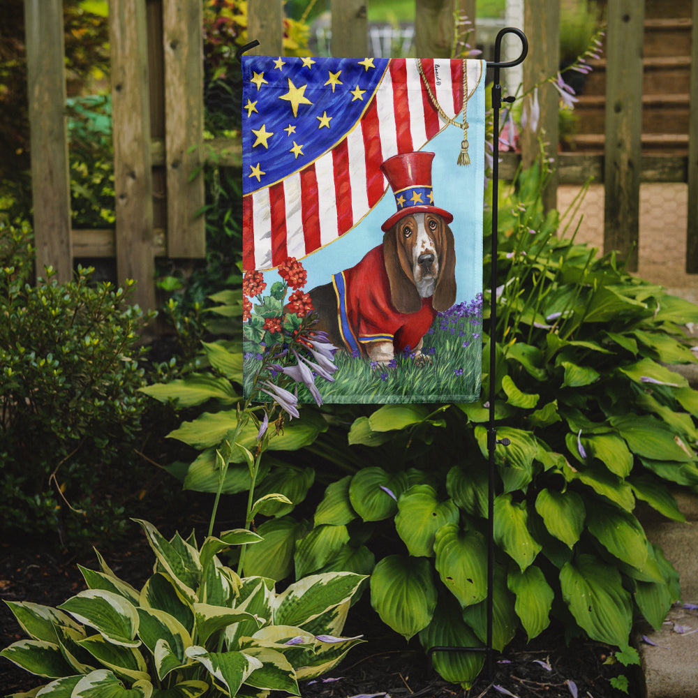 Basset Hound USA Flag Garden Size PPP3014GF  the-store.com.