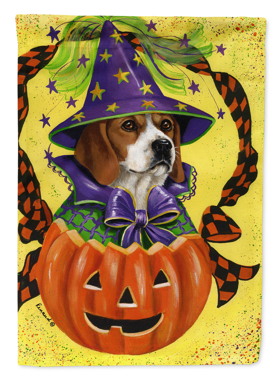 Beagle Halloweenie Flag Canvas House Size PPP3015CHF