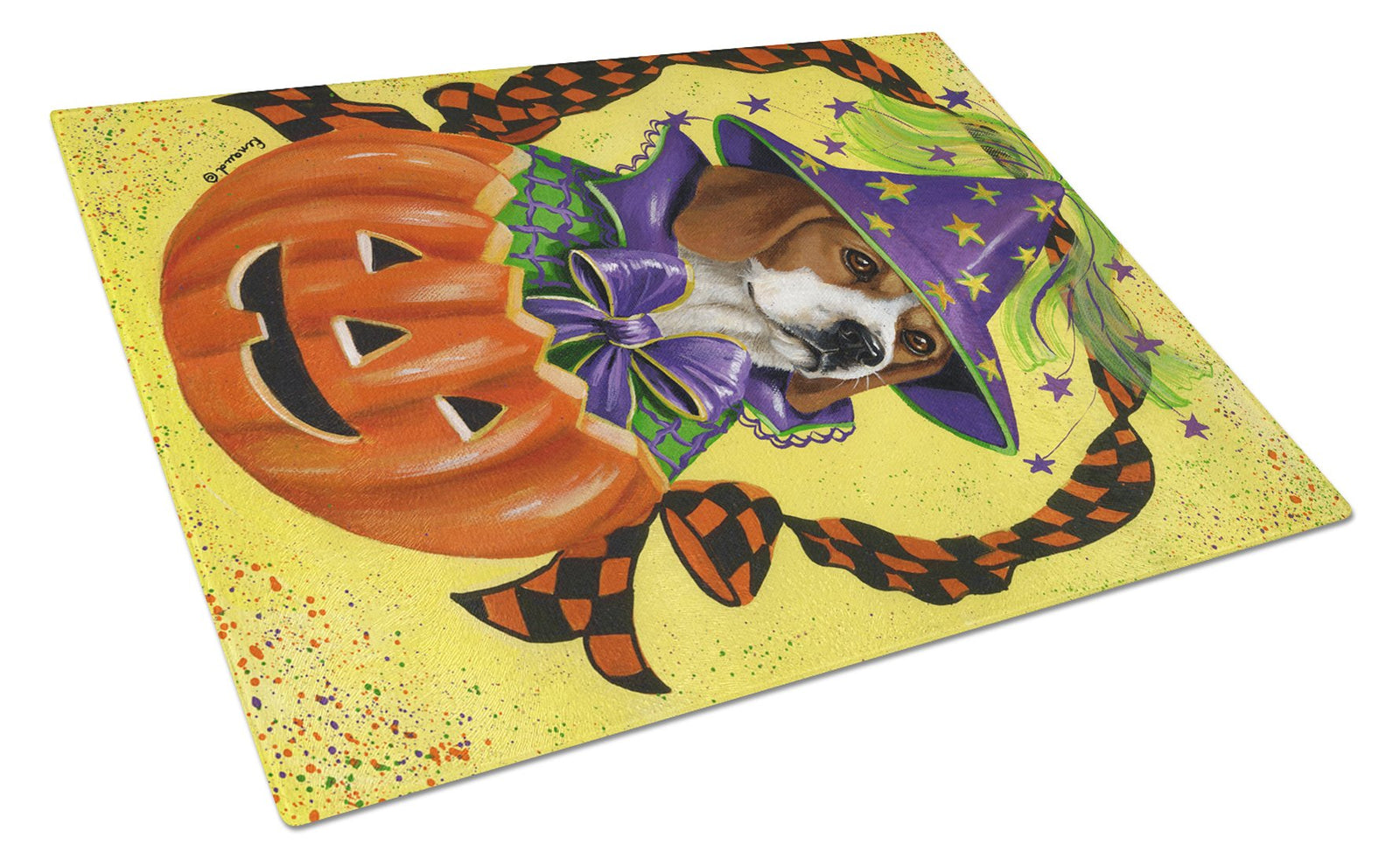 Beagle Halloweenie Glass Cutting Board Large PPP3015LCB by Caroline's Treasures