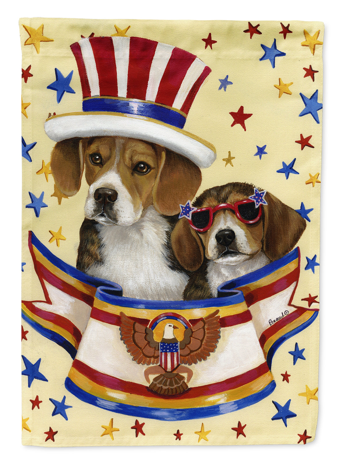 Beagle USA Flag Canvas House Size PPP3017CHF
