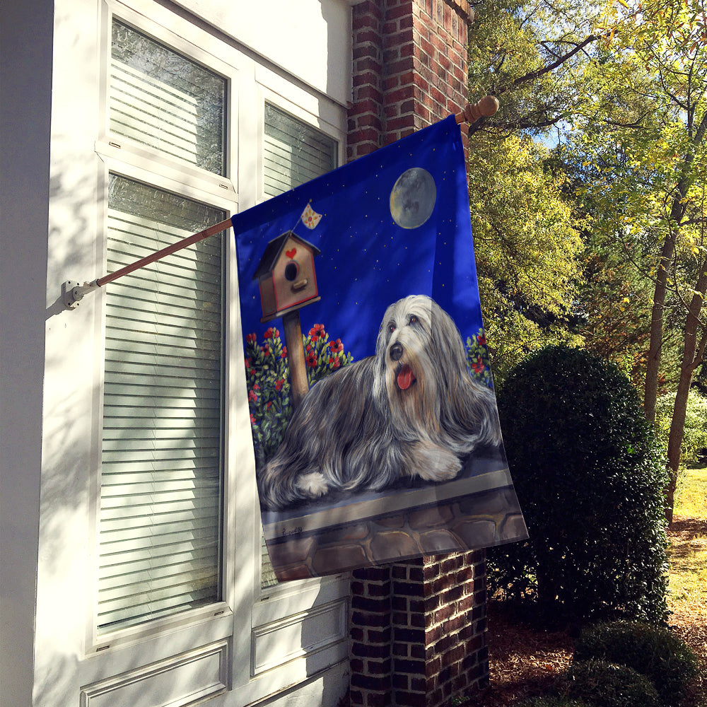 Bearded Collie Moon shine Flag Canvas House Size PPP3018CHF