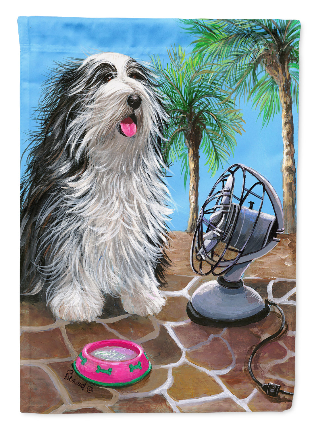 Bearded Collie Cool Summer Flag Canvas House Size PPP3019CHF