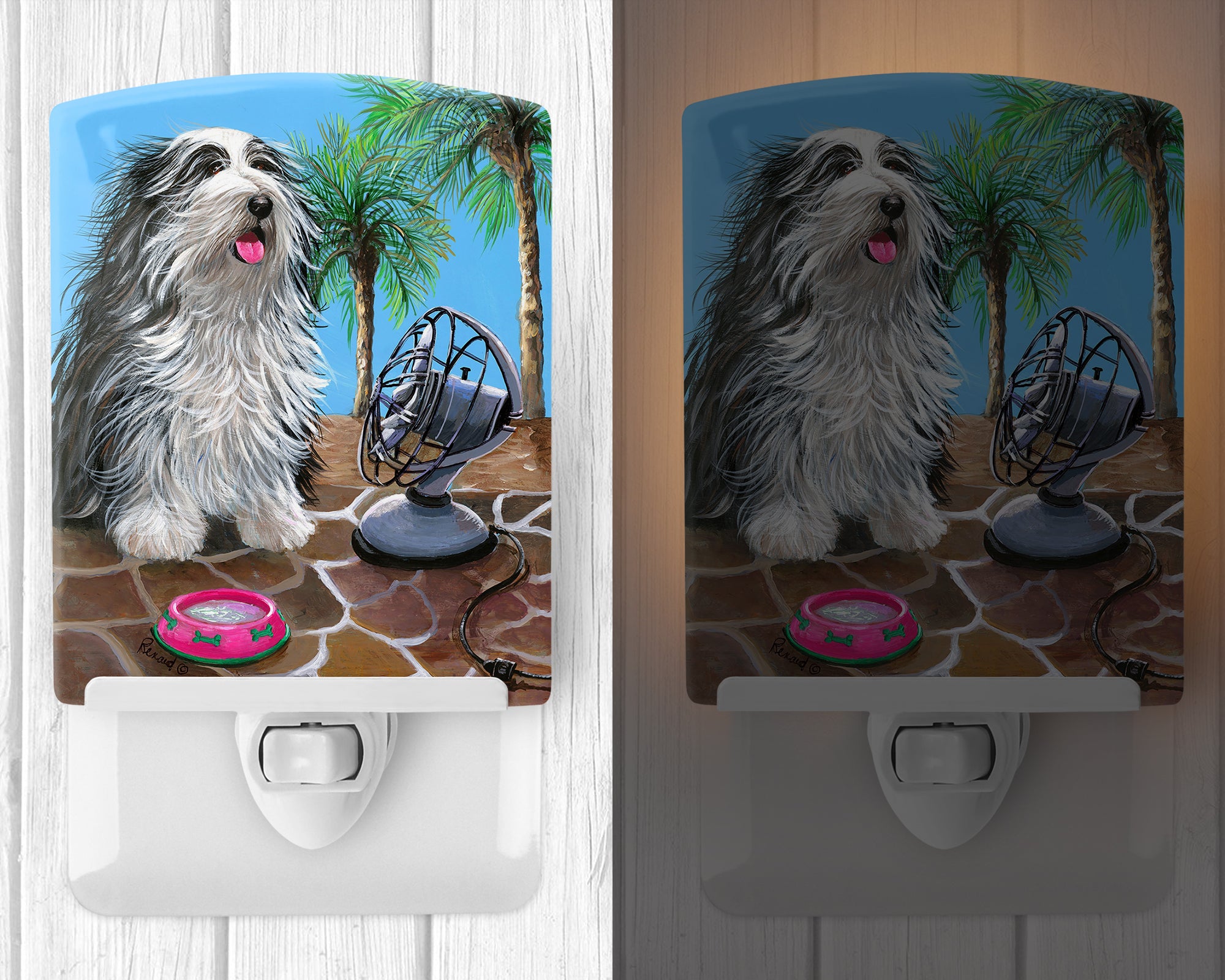Bearded Collie Cool Summer Ceramic Night Light PPP3019CNL - the-store.com