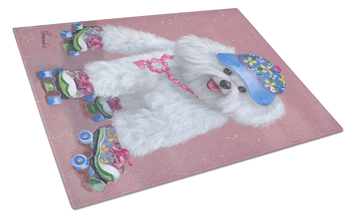 Bichon Frise Girls do it Better Glass Cutting Board Large PPP3021LCB by Caroline&#39;s Treasures