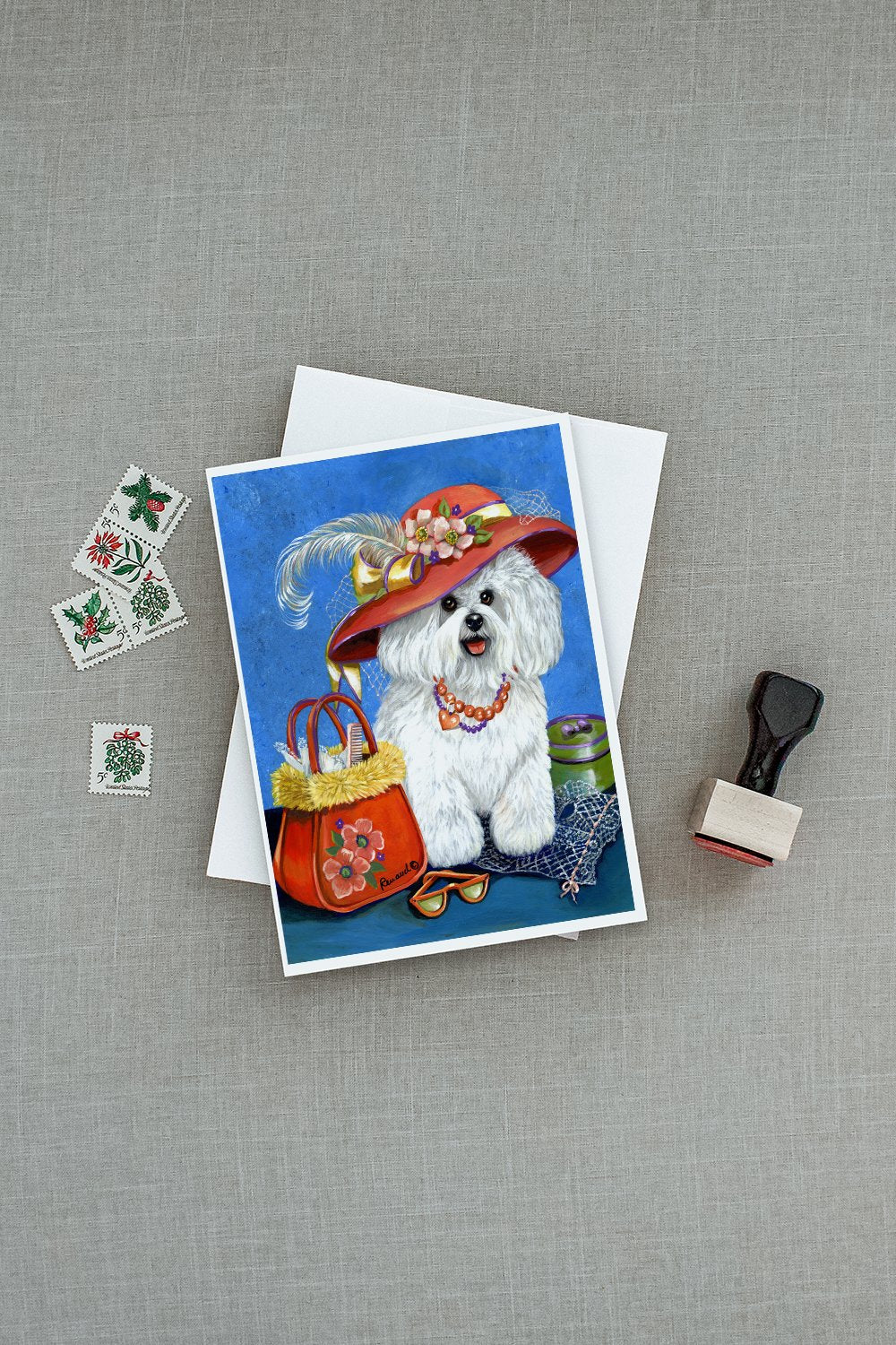 Bichon Frise Mademoiselle Greeting Cards and Envelopes Pack of 8 - the-store.com