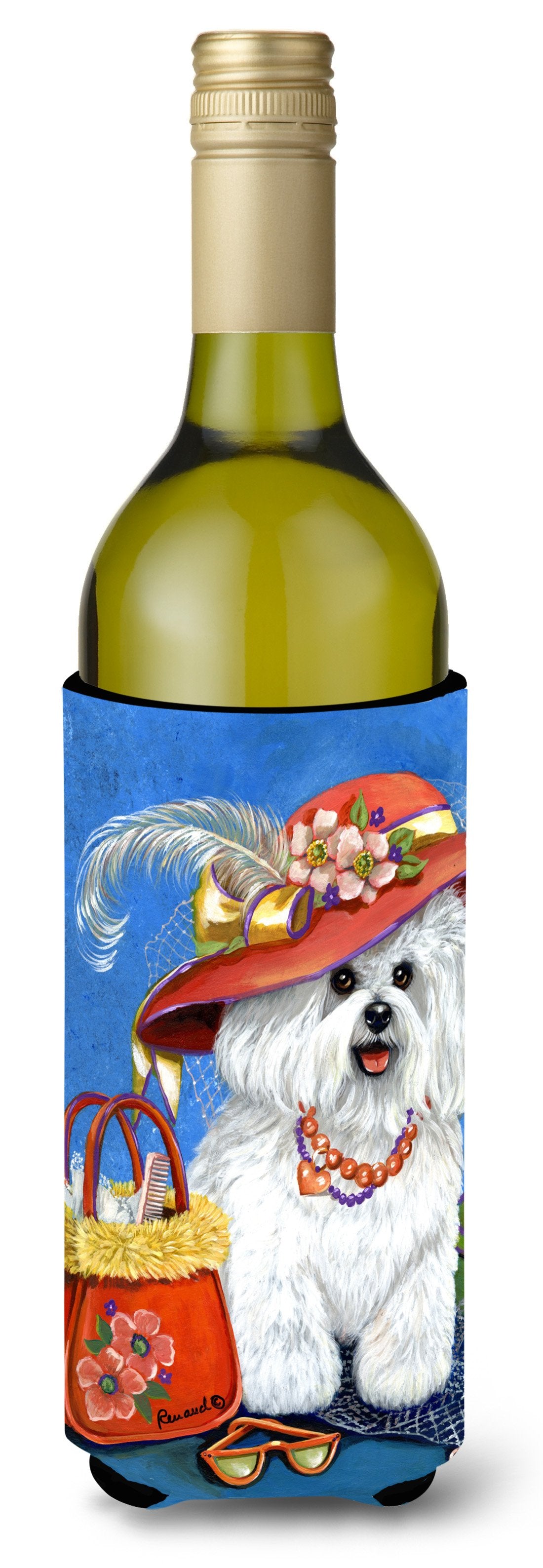 Bichon Frise Mademoiselle Wine Bottle Hugger PPP3023LITERK by Caroline&#39;s Treasures