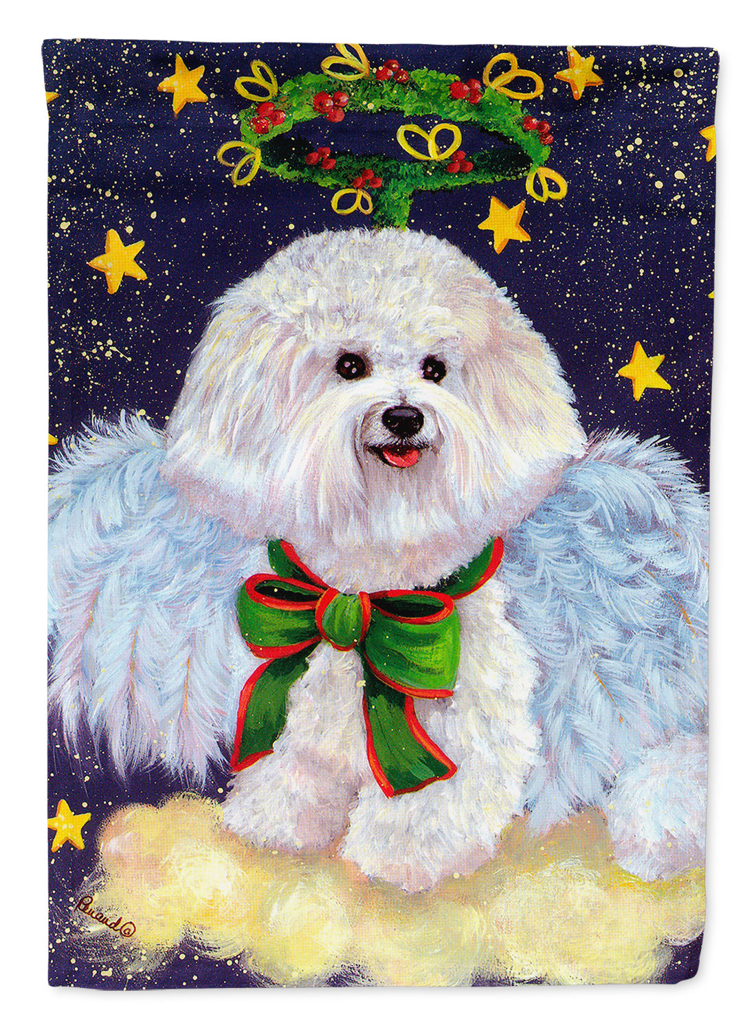 Bichon Frise Christmas Angel Flag Canvas House Size PPP3027CHF  the-store.com.