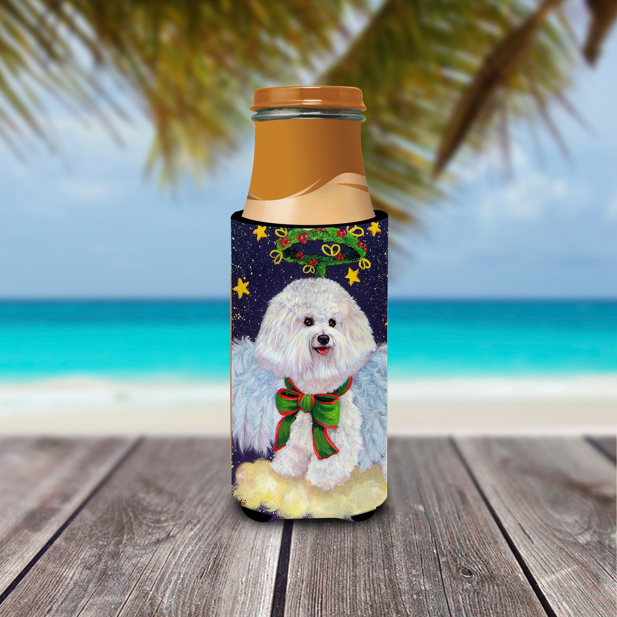 Bichon Frise Christmas Angel Ultra Hugger for slim cans PPP3027MUK  the-store.com.