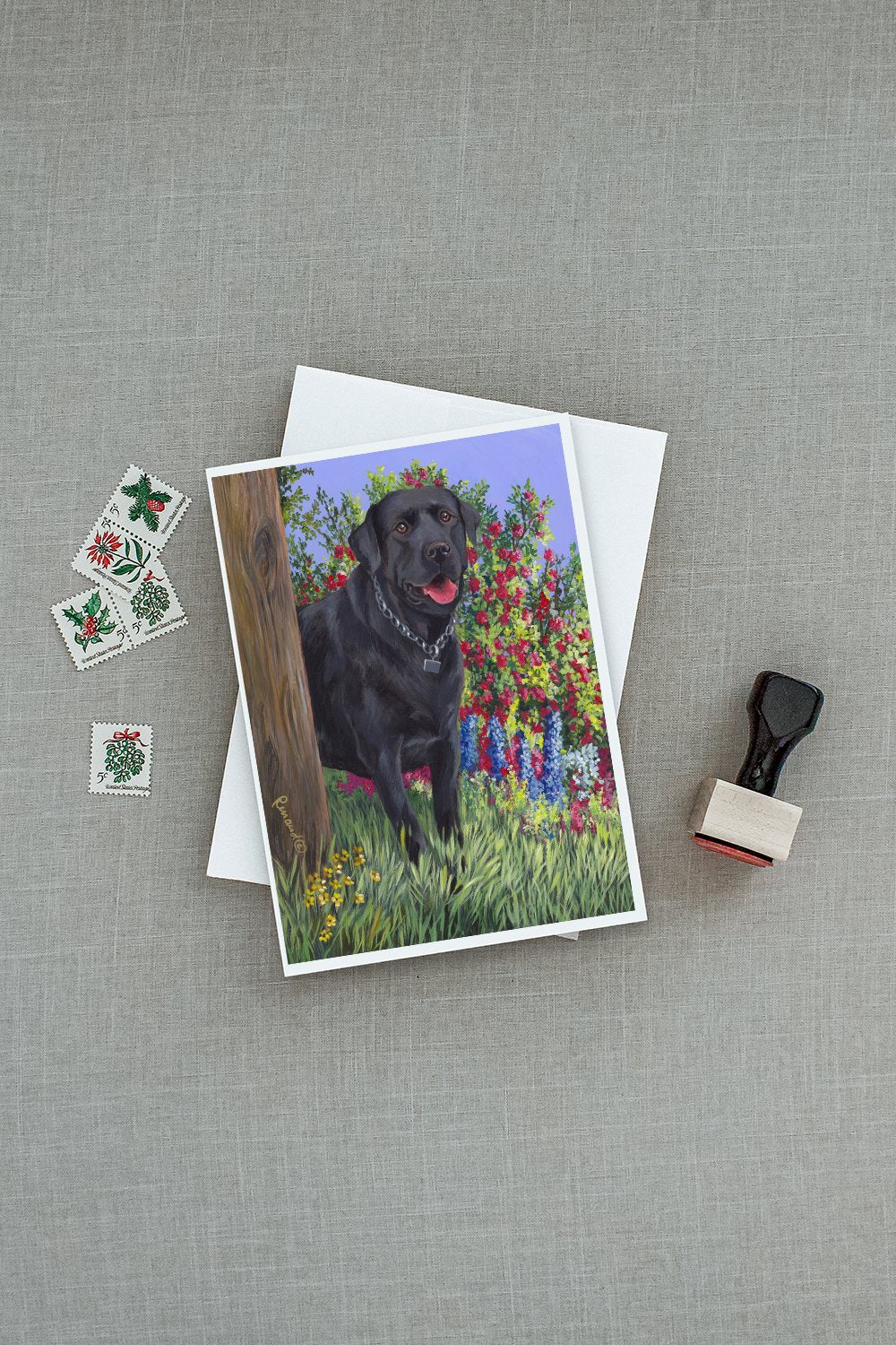 Black Labrador Retriever Greeting Cards and Envelopes Pack of 8 - the-store.com
