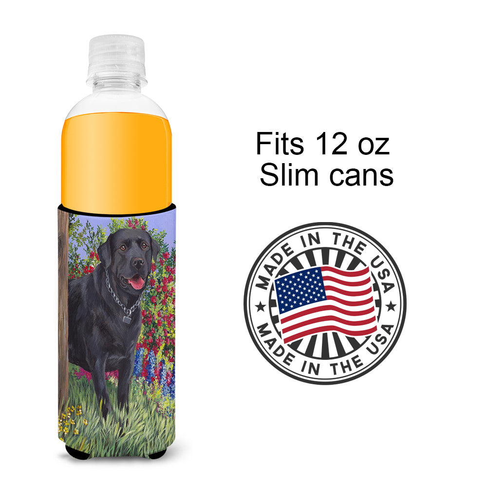 Black Labrador Retriever Ultra Hugger for slim cans PPP3028MUK