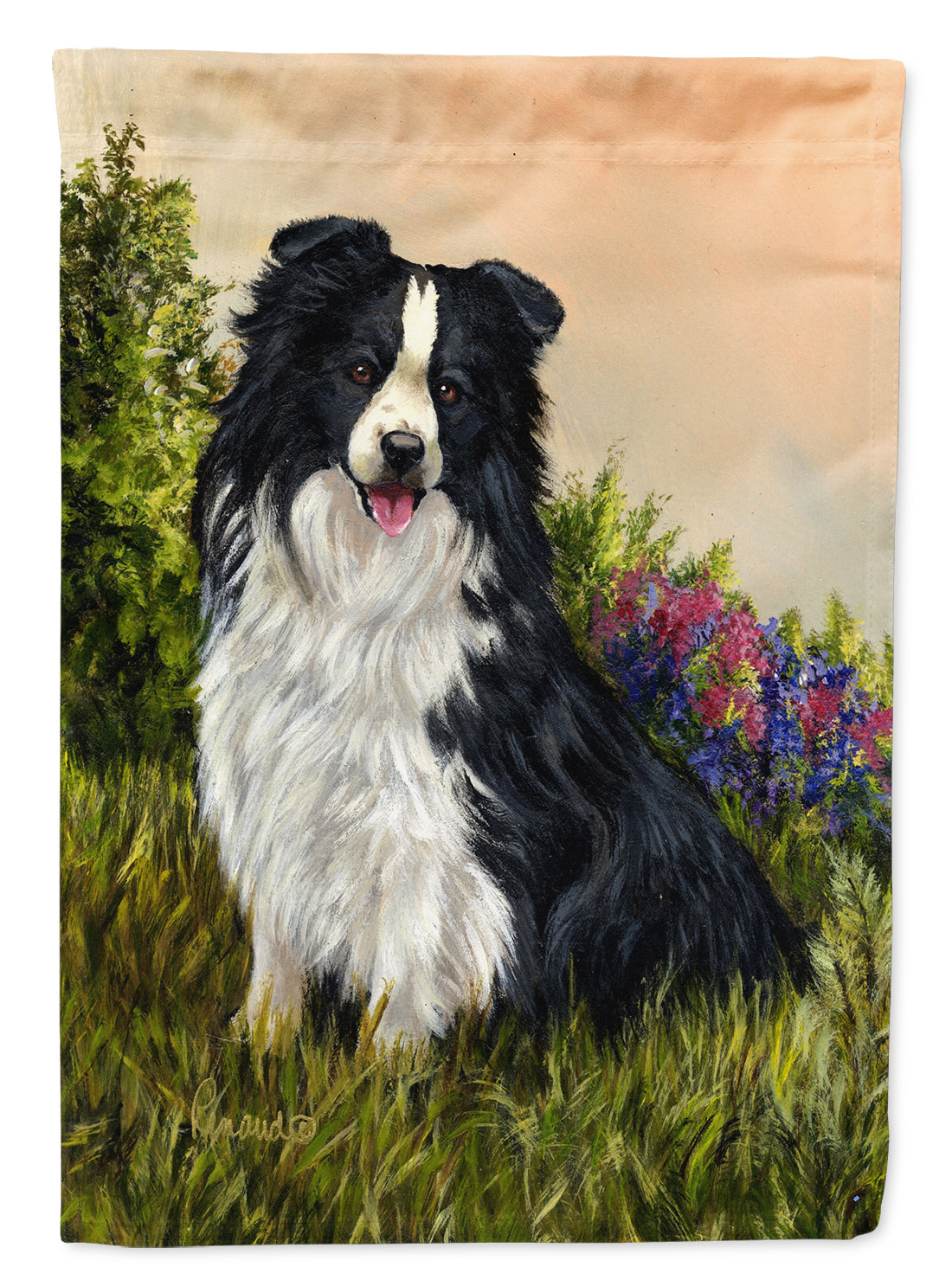 Border Collie Simplicity Flag Canvas House Size PPP3031CHF