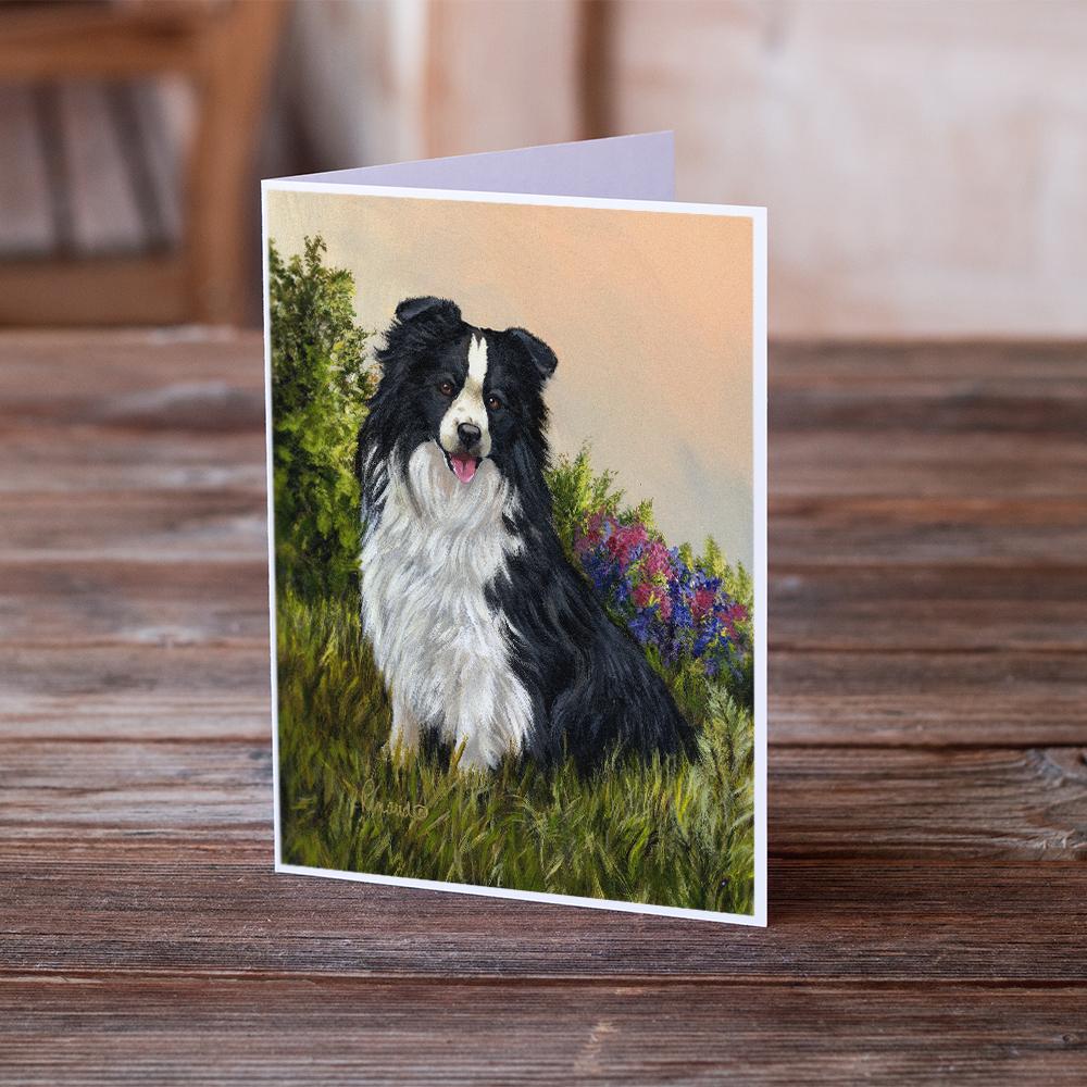 Border Collie Simplicity Greeting Cards and Envelopes Pack of 8 - the-store.com