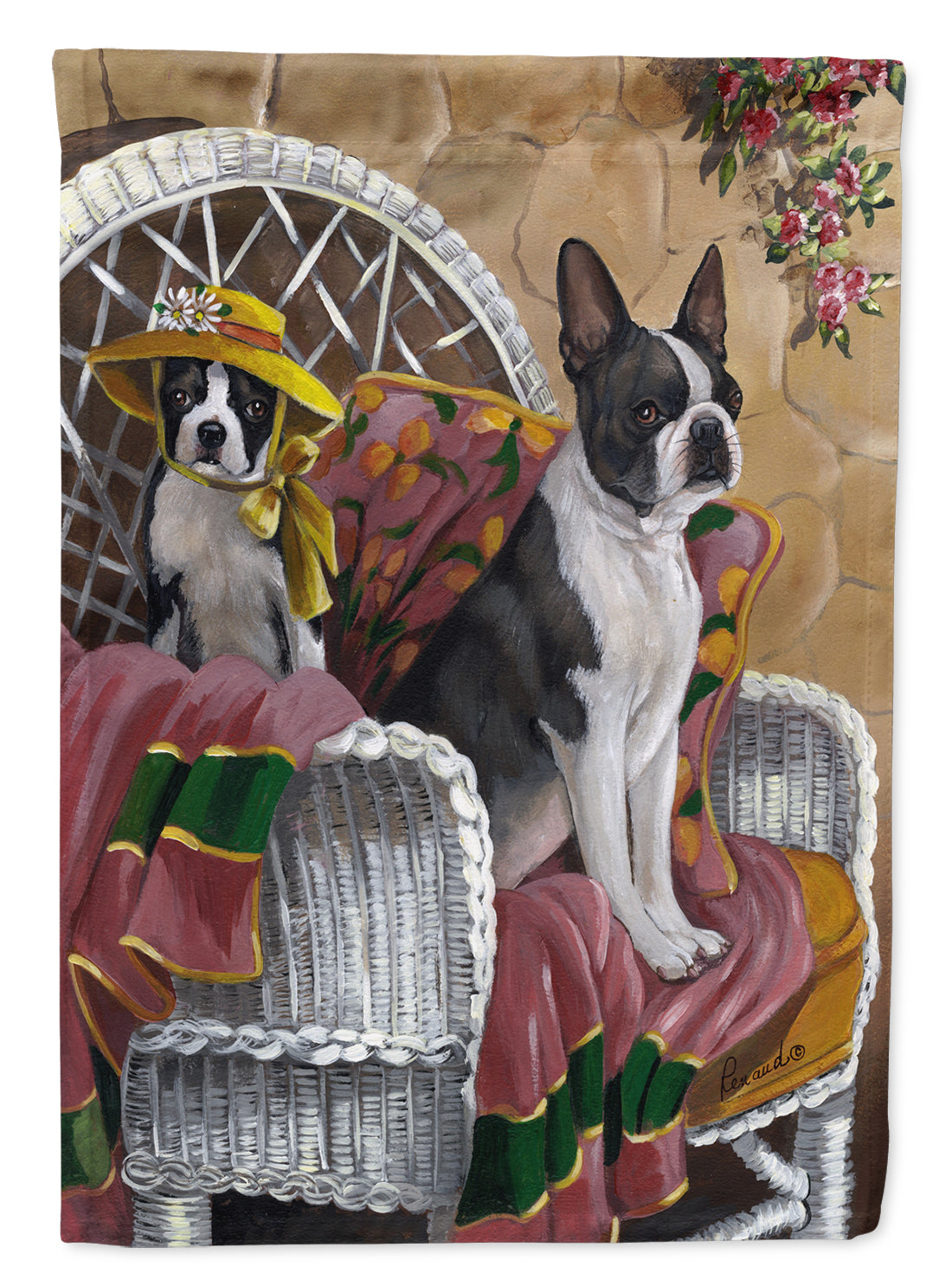 Boston Terrier Patio Gems Flag Canvas House Size PPP3036CHF  the-store.com.