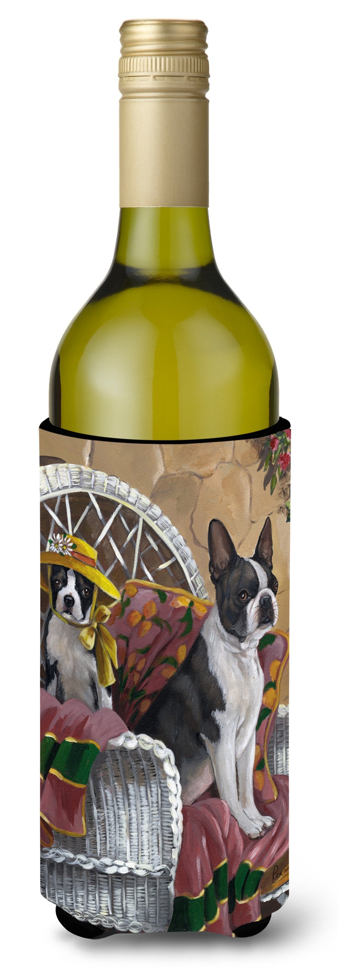 Boston Terrier Patio Gems Wine Bottle Hugger PPP3036LITERK by Caroline&#39;s Treasures