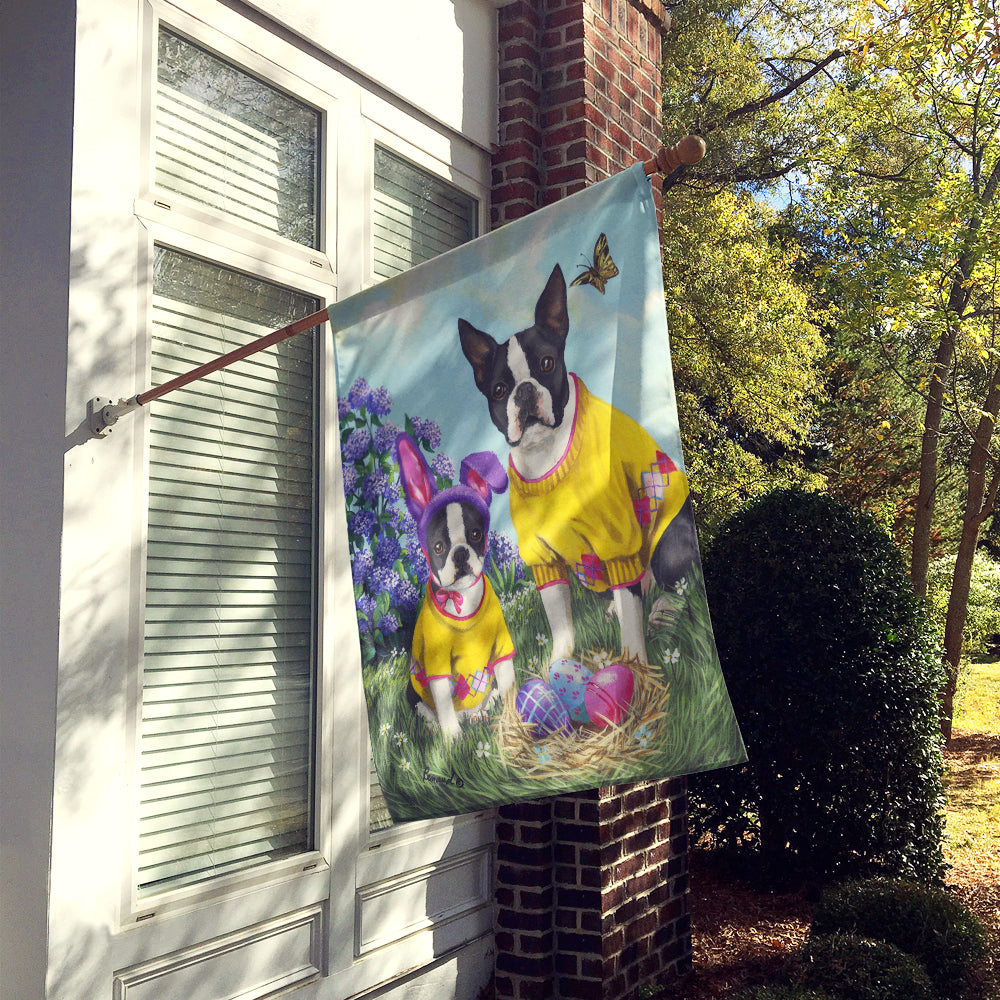Boston Terrier Easter Bunny Flag Canvas House Size PPP3037CHF