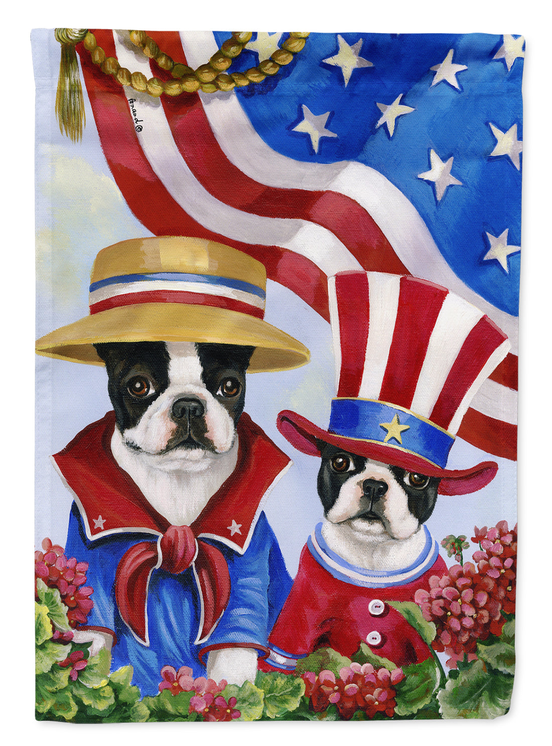 Boston Terrier USA Flag Canvas House Size PPP3038CHF
