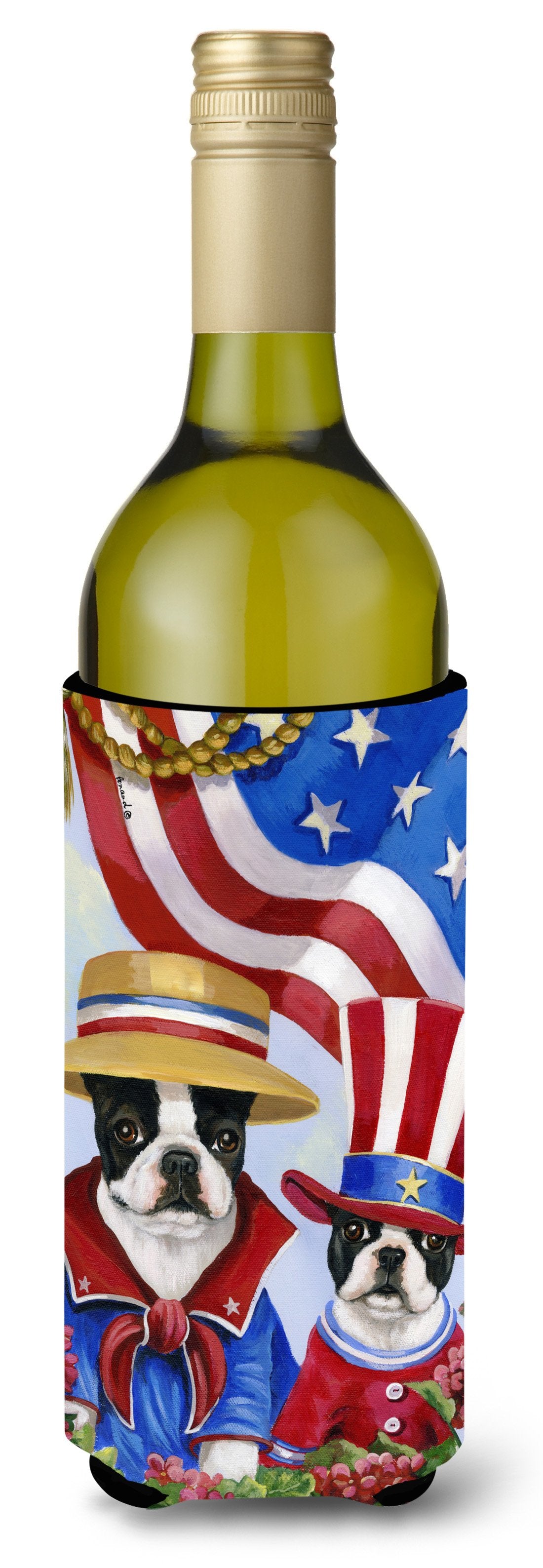 Boston Terrier USA Wine Bottle Hugger PPP3038LITERK by Caroline&#39;s Treasures
