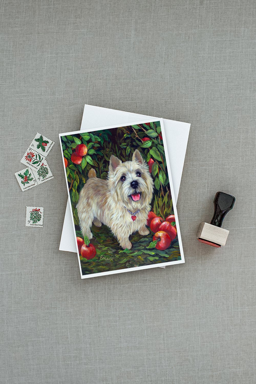 Cairn Terrier Apples Greeting Cards and Envelopes Pack of 8 - the-store.com