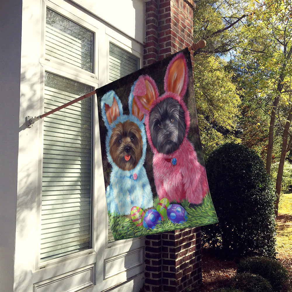 Cairn Terrier Easter Bunnies Flag Canvas House Size PPP3046CHF  the-store.com.