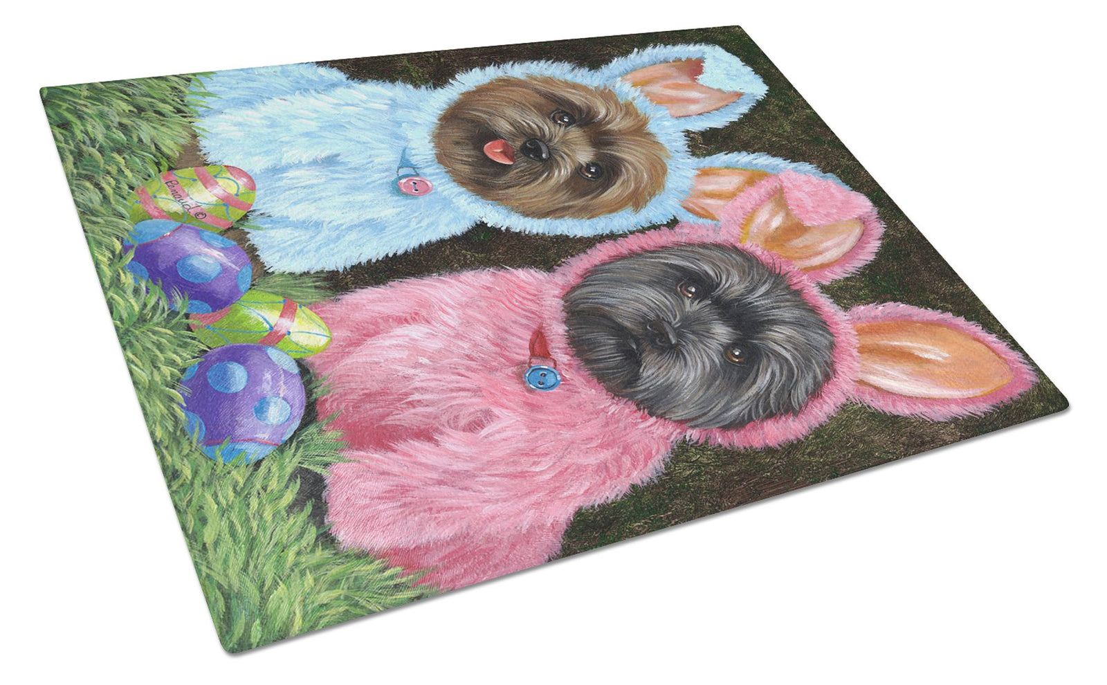 Cairn Terrier Easter Bunnies Glass Cutting Board Large PPP3046LCB by Caroline's Treasures