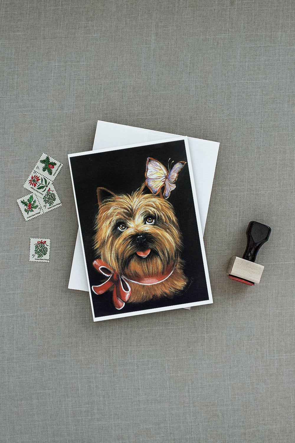 Cairn Terrier Butterfly Greeting Cards and Envelopes Pack of 8 - the-store.com