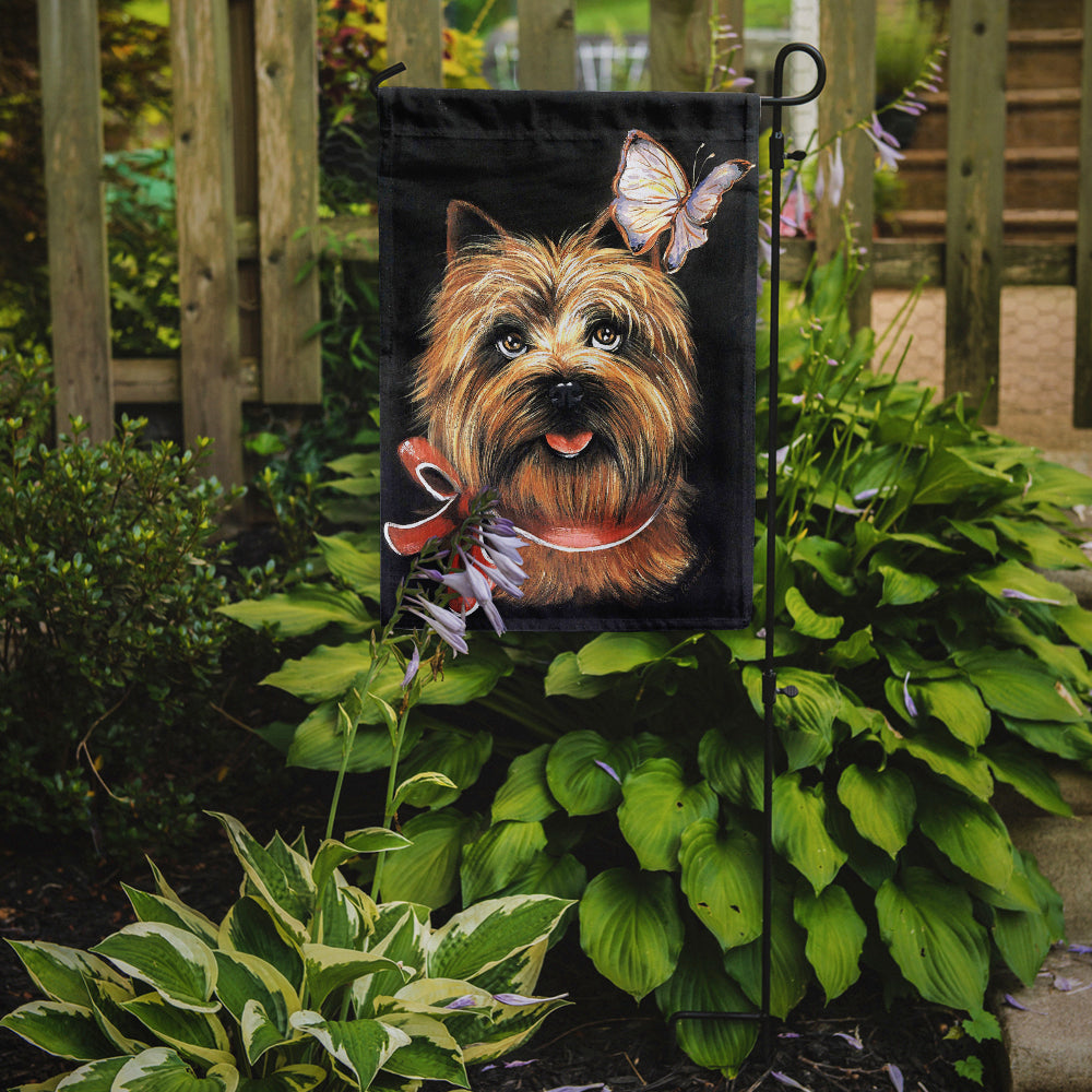 Caroline's Treasures Cairn Terrier Butterfly Garden Flag – Decorative Outdoor Yard Flag PPP3047GF