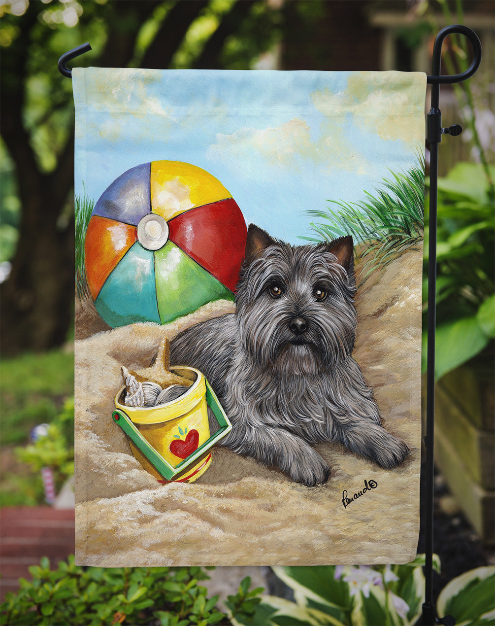 Cairn Terrier At the Beach Flag Garden Size PPP3048GF  the-store.com.