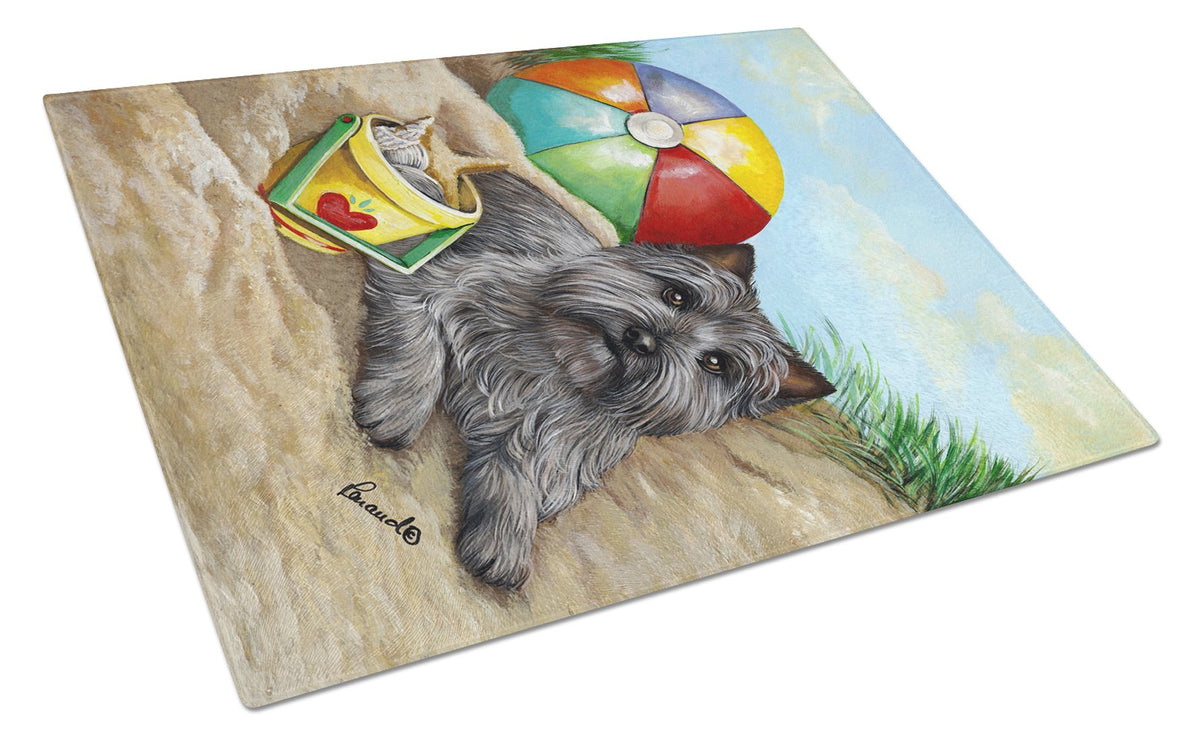 Cairn Terrier At the Beach Glass Cutting Board Large PPP3048LCB by Caroline&#39;s Treasures