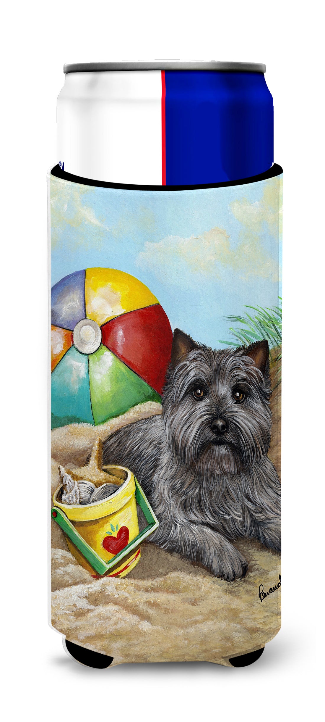 Cairn Terrier At the Beach Ultra Hugger for slim cans PPP3048MUK  the-store.com.