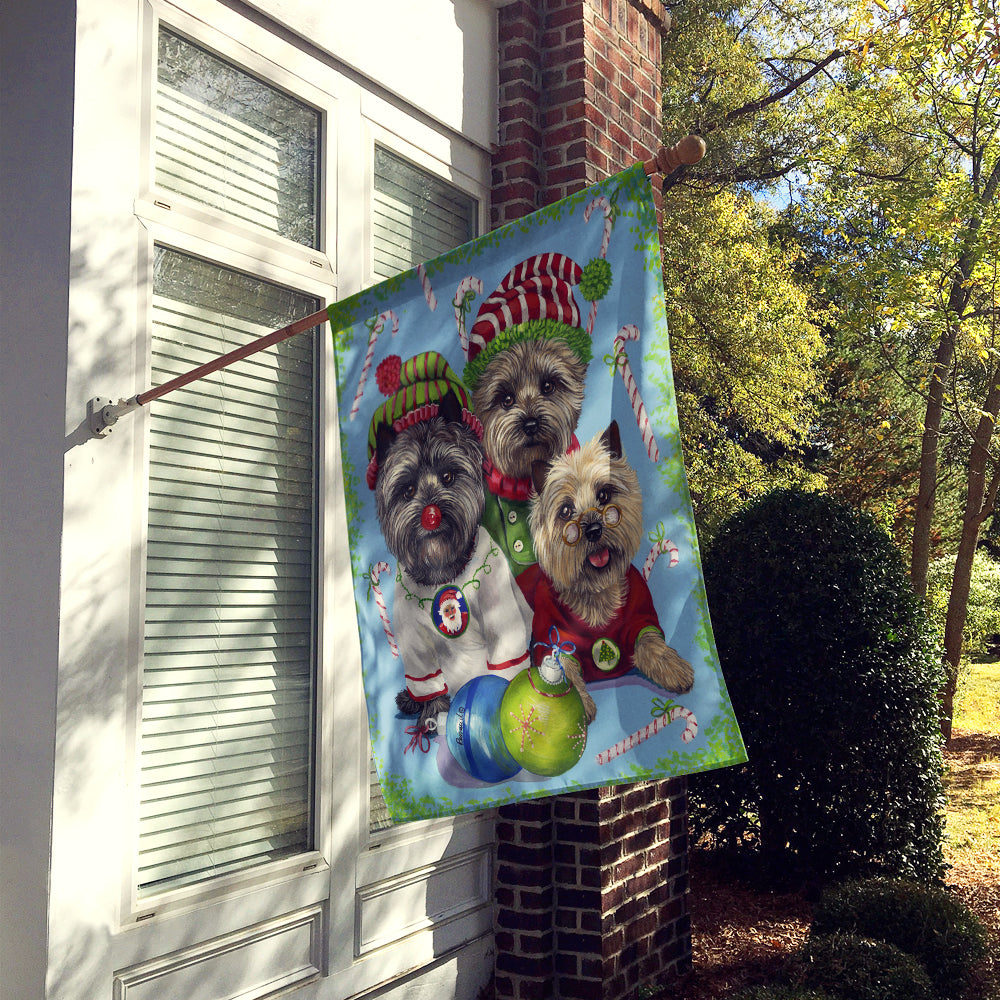 Cairn Terrier Christmas Elves Flag Canvas House Size PPP3050CHF  the-store.com.