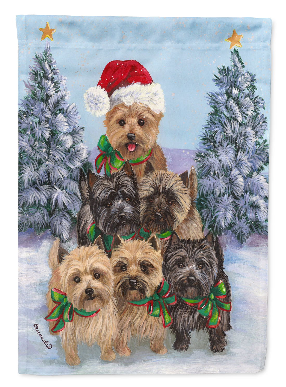 Cairn Terrier Christmas Family Tree Flag Canvas House Size PPP3051CHF