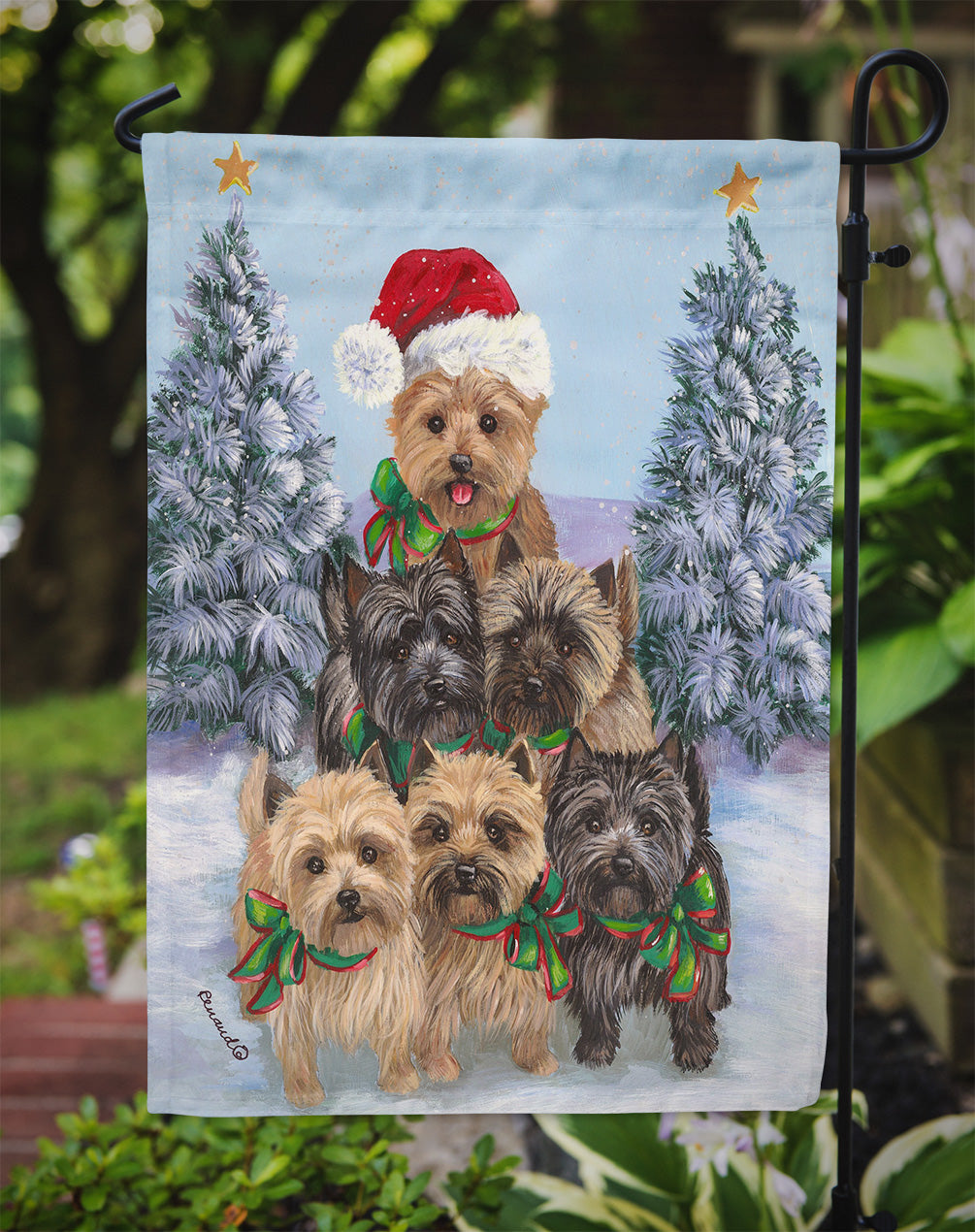 Cairn Terrier Christmas Family Tree Flag Garden Size PPP3051GF  the-store.com.