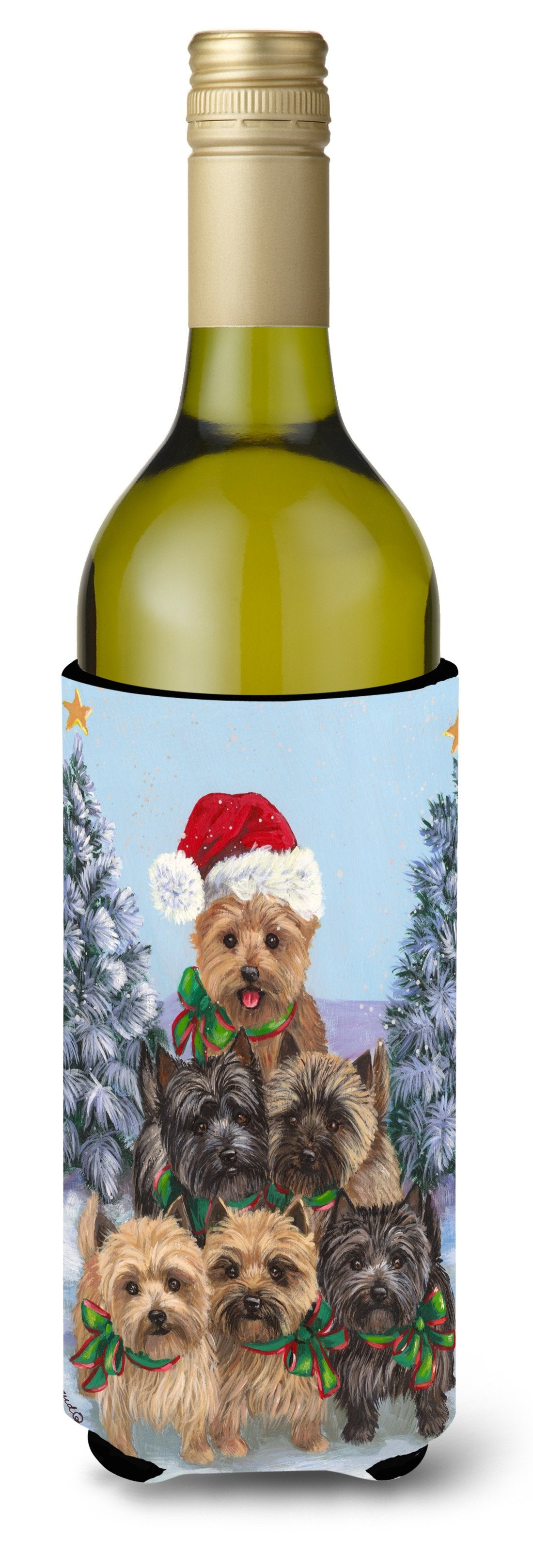 Cairn Terrier Christmas Family Tree Wine Bottle Hugger PPP3051LITERK by Caroline&#39;s Treasures