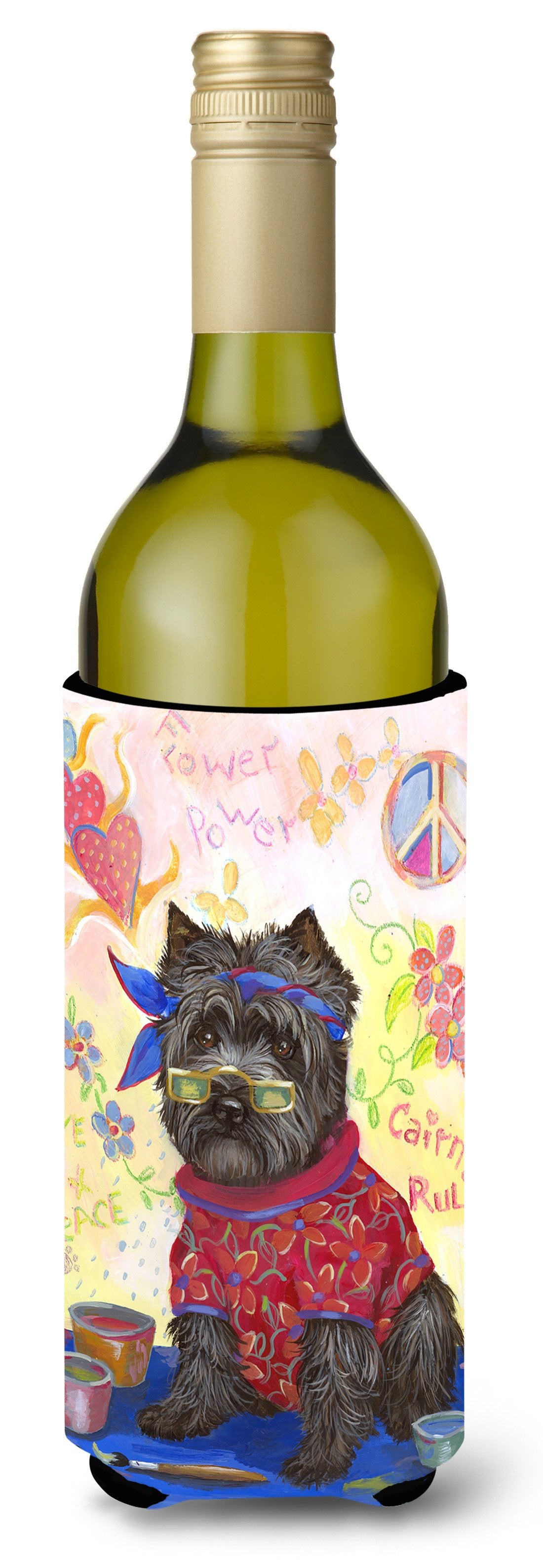 Cairn Terrier Hippie Dippie Wine Bottle Hugger PPP3053LITERK by Caroline&#39;s Treasures
