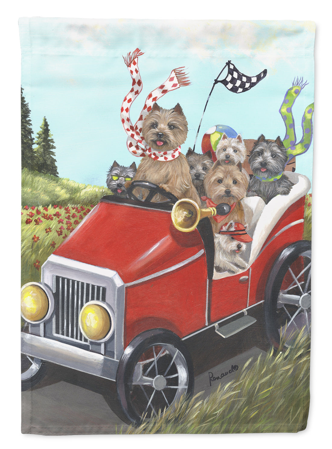 Cairn Terrier On the Move Flag Canvas House Size PPP3055CHF  the-store.com.